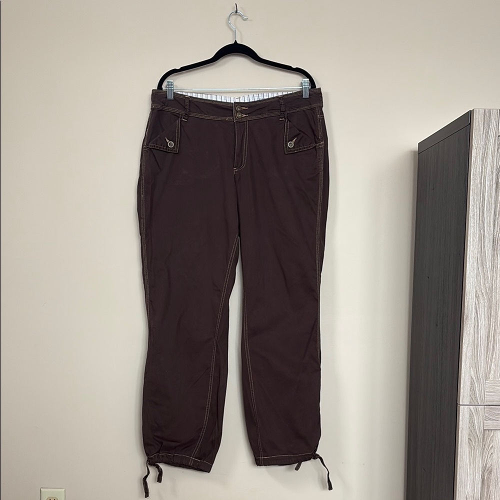 Women’s Tie bottom Brown Casual Pants